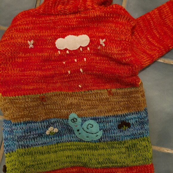 American South Side kids sweater, animal print. Zippered, hood. - Picture 6 of 13